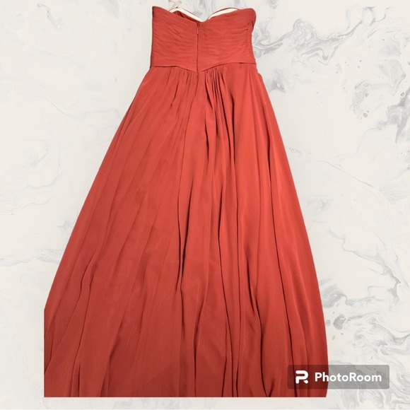 Azazie braidsmade burnt orange chiffon dress - Picture 2 of 7